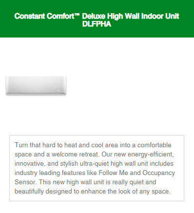 Ductless Systems Constant Comfort Deluxe Series 2