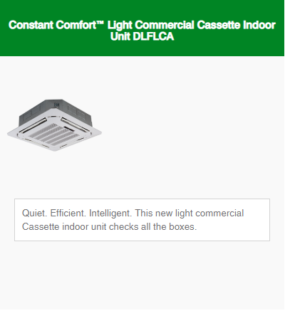 Ductless Systems Constant Comfort Light Commerical Series 2