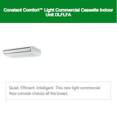 Ductless Systems Constant Comfort Light Commerical Series 4